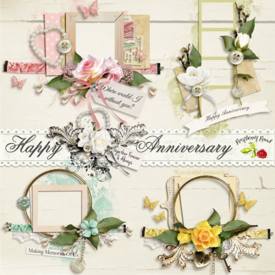 Happy Anniversary Cluster Set - Click Image to Close