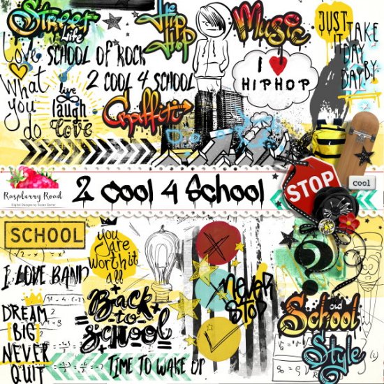 2 Cool 4 School Graffiti Set - Click Image to Close