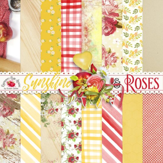 Sunshine And Roses Paper Set - Click Image to Close