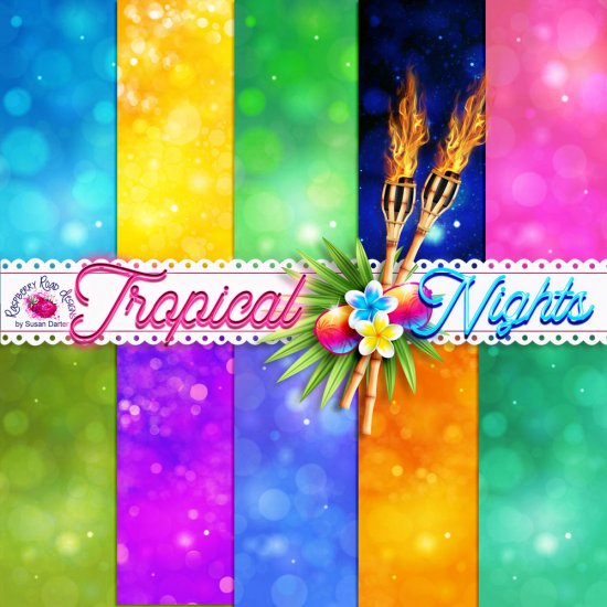 Tropical Nights Bokeh Papers - Click Image to Close