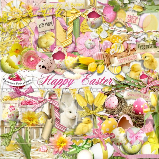 Happy Easter Element Set - Click Image to Close