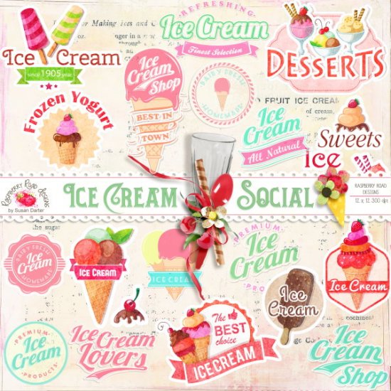 Ice Cream Social Sticker Set - Click Image to Close