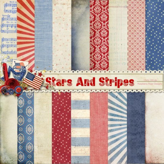 Stars And Stripes Paper Set - Click Image to Close