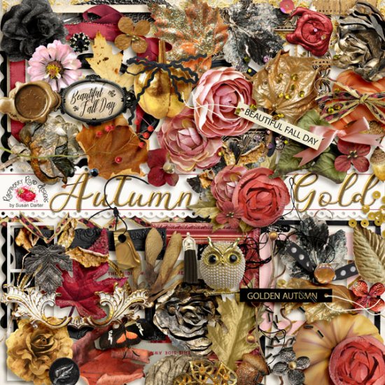 Autumn Gold Element Set - Click Image to Close