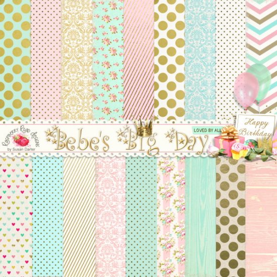 Bebe's Big Day Pattern Papers - Click Image to Close