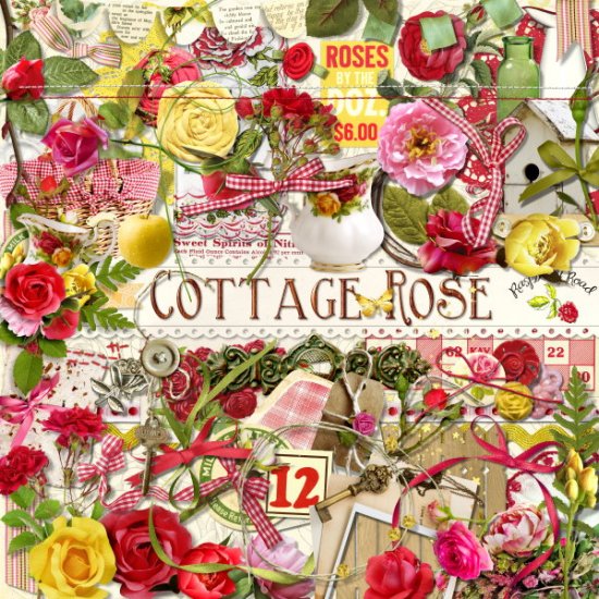 Cottage Rose Element Set - Click Image to Close