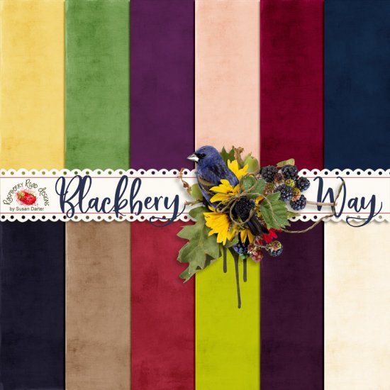 Blackberry Way Solid Paper Set - Click Image to Close