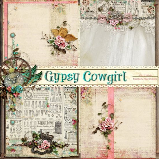 Gypsy Cowgirl Stacked Paper Set 1 - Click Image to Close