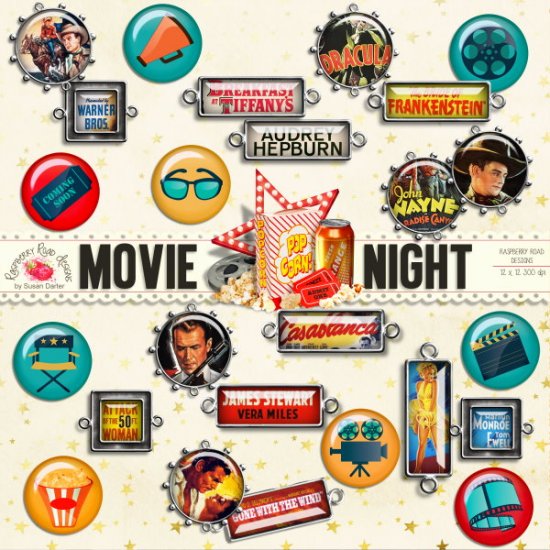 Movie Night Charm Set