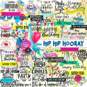 Hip Hip Hooray Word Art