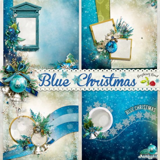 Blue Christmas QP Set - Click Image to Close