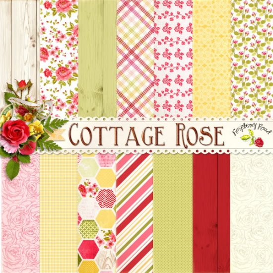 Cottage Rose Paper Set - Click Image to Close