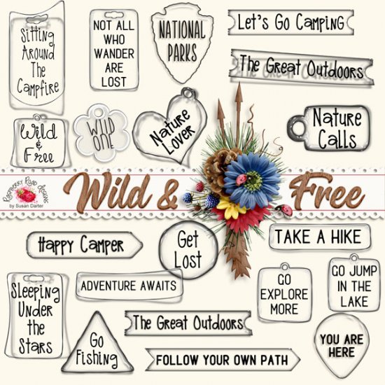 Wild & Free Acrylic Labels - Click Image to Close