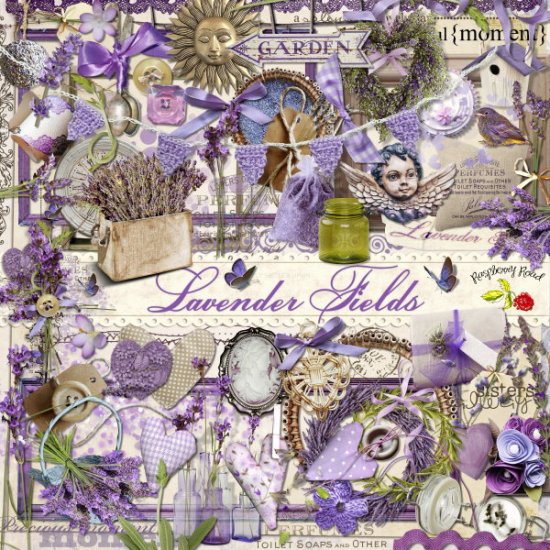 Lavender Fields Element Set - Click Image to Close