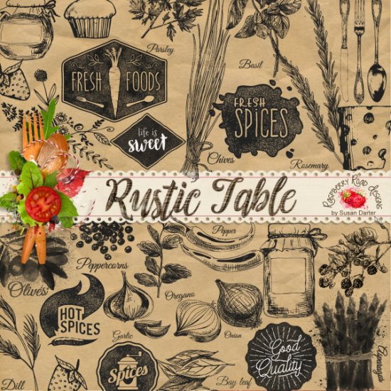 Rustic Table Stamp Set - Click Image to Close