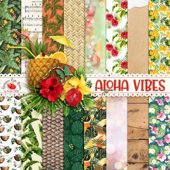 Aloha Vibes Paper Set - Click Image to Close