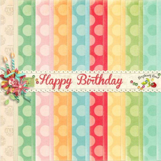 Happy Birthday Dots & Solids Paper Set - Click Image to Close
