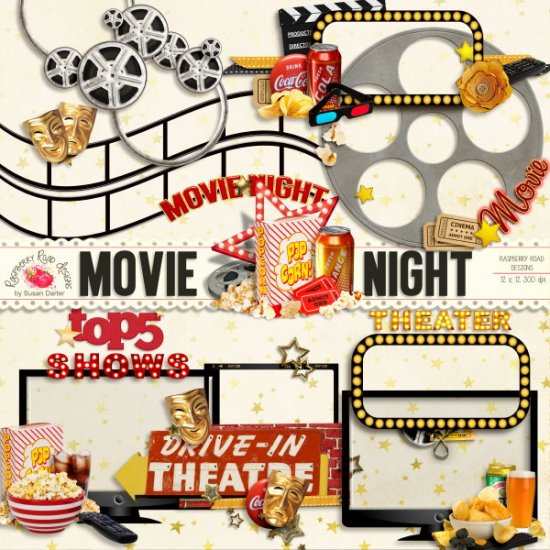 Movie Night Cluster Set - Click Image to Close