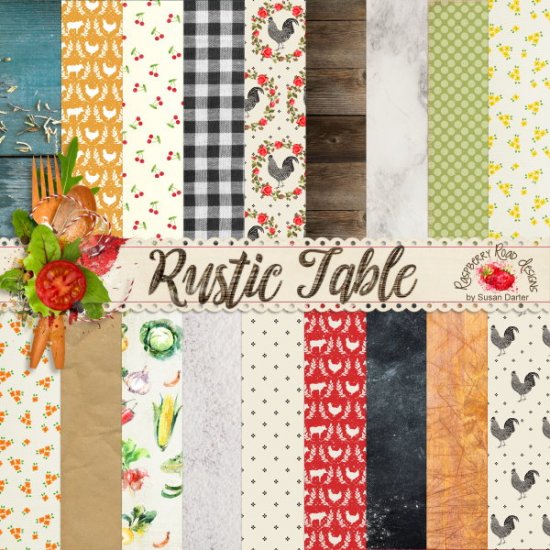 Rustic Table Paper Set - Click Image to Close