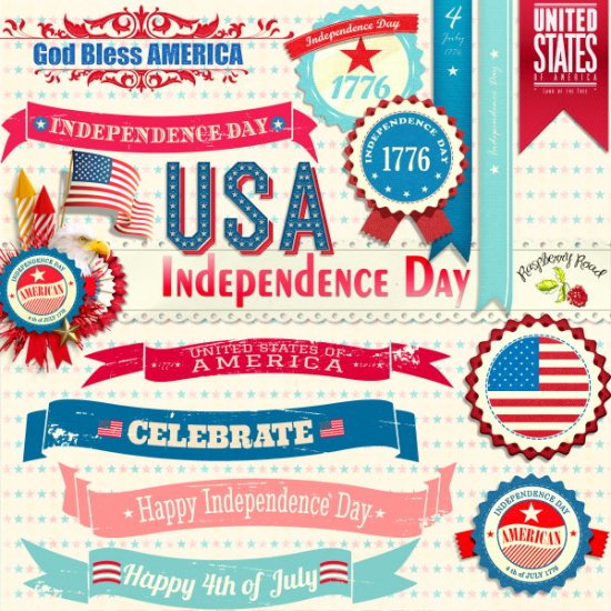 Independence Day Label Set - Click Image to Close