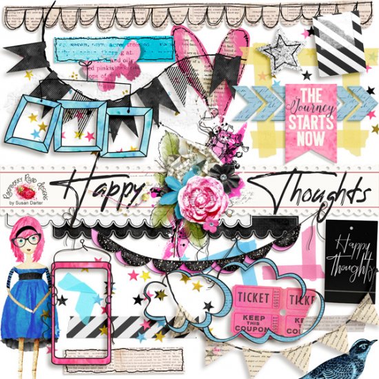 Happy Thoughts Ephemera Set - Click Image to Close