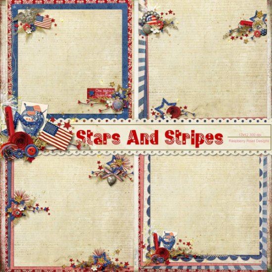 Stars And Stripes Stacked Papers