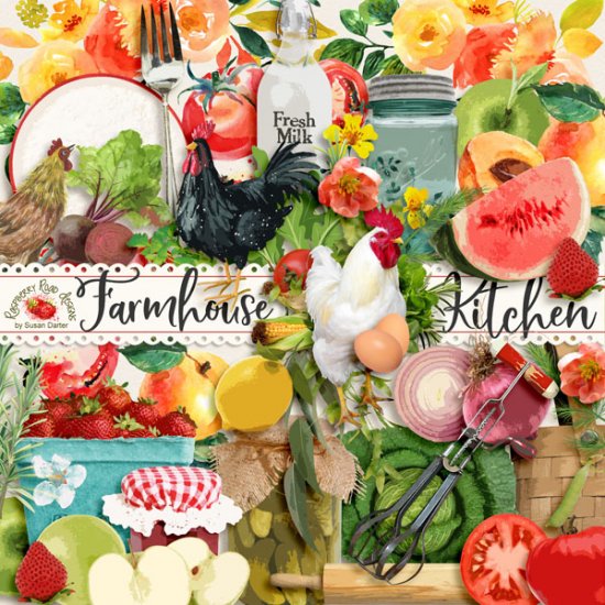 Farmhouse Kitchen Watercolors - Click Image to Close