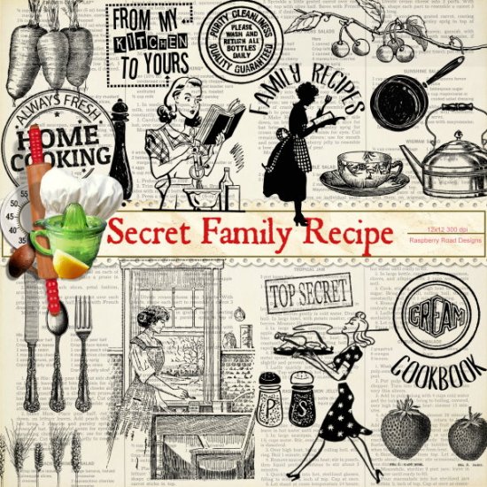 Secret Family Recipe Stamp Set - Click Image to Close
