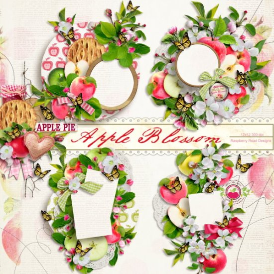 Apple Blossom Cluster Set - Click Image to Close