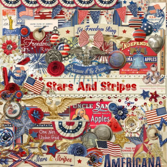Stars And Stripes Element Set - Click Image to Close