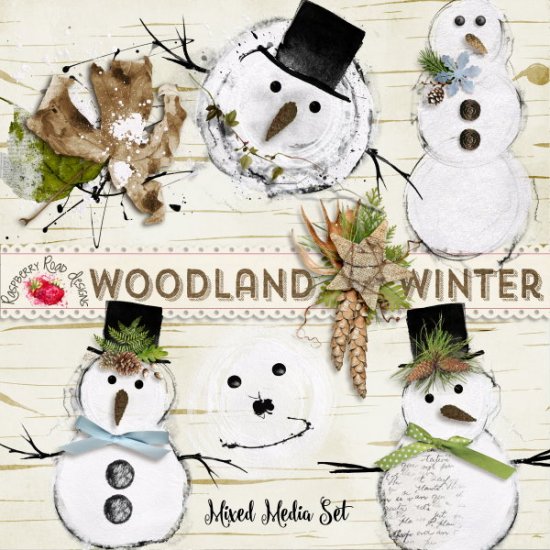 Woodland Winter Mixed Media Set - Click Image to Close