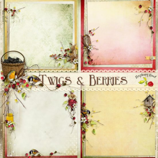 Twigs & Berries Stacked Paper - Click Image to Close