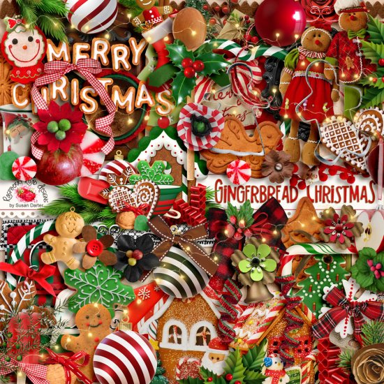 Gingerbread Christmas Elements - $3.99 : Raspberry Road Designs