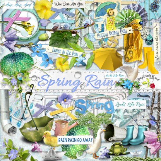 Spring Rain Element Set - Click Image to Close