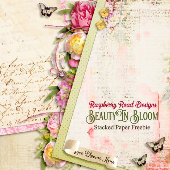 Beauty In Bloom Stacked Paper Freebie - Click Image to Close