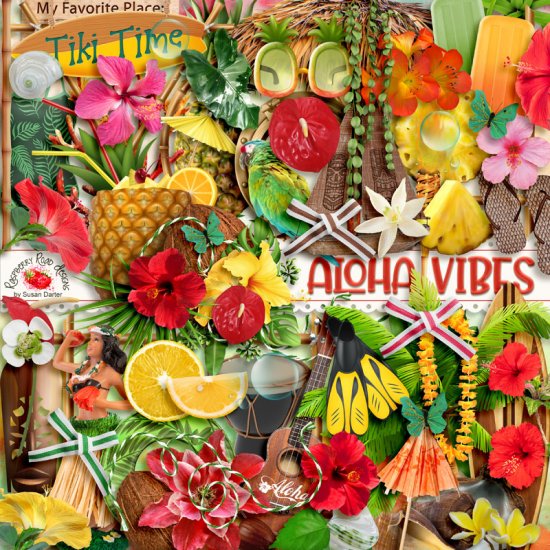 Aloha Vibes Element Set - Click Image to Close