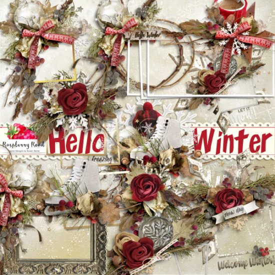 Hello Winter Cluster Set - Click Image to Close