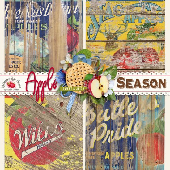 Apple Season Rustic Sign Papers - Click Image to Close