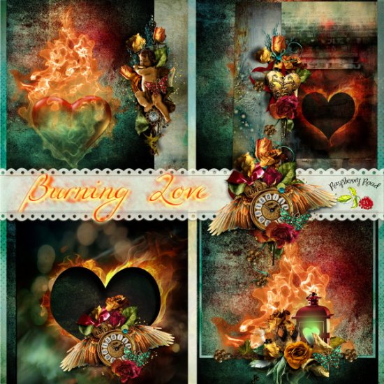 Burning Love Stacked Papers - Click Image to Close
