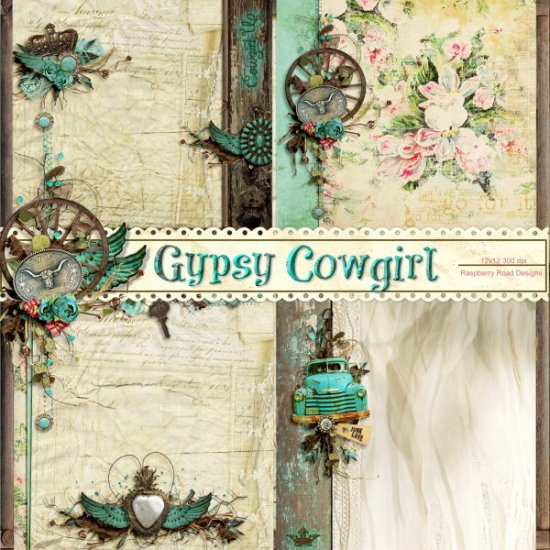Gypsy Cowgirl Stacked Papers Set 2 - Click Image to Close