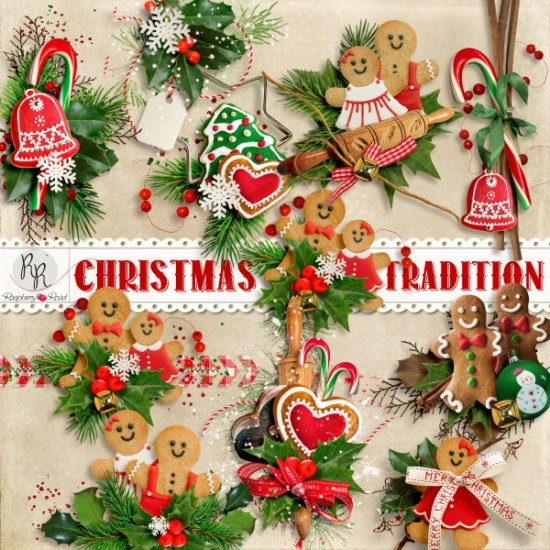 Christmas Tradition Side Clusters Set 1 - Click Image to Close