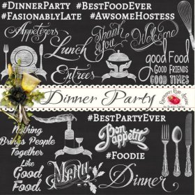 Dinner Party Chalk Art Stamps