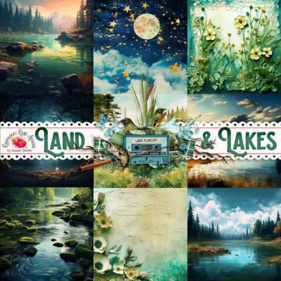 Land And Lakes Scene Paper