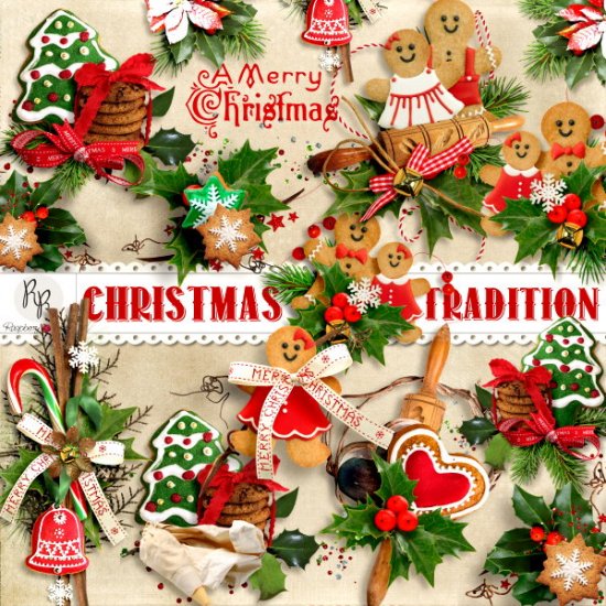 Christmas Tradition Side Clusters Set 2 - Click Image to Close
