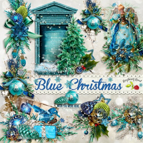 Blue Christmas Side Clusters - Click Image to Close