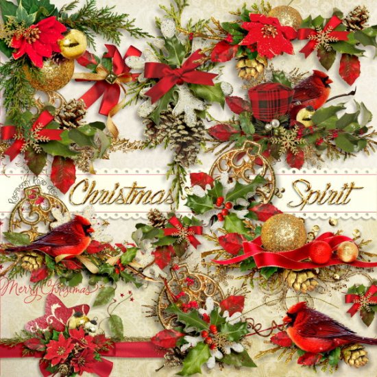 Christmas Spirit Side Clusters Set 1 - Click Image to Close
