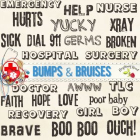 Bumps & Bruises Word Art