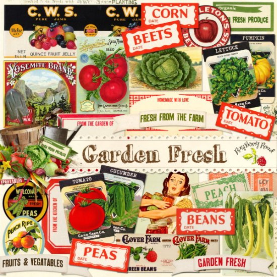 Garden Fresh Ephemera Set - Click Image to Close