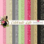 Celebrate Life Solid & Glitter Papers Celebrate Life Solid & Glitter Papers