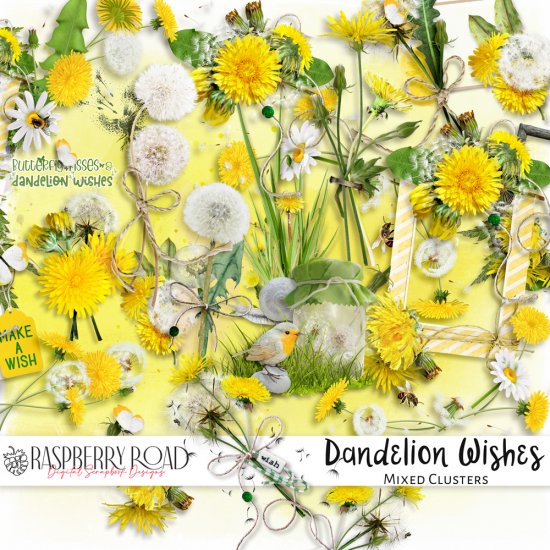 Dandelion Wishes Side Clusters - Click Image to Close